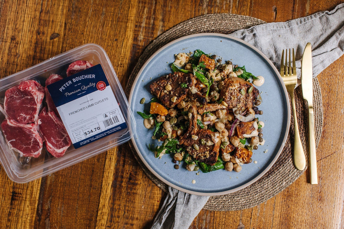 Marinated Lamb Cutlets with Spiced Pumpkin Salad - Recipe