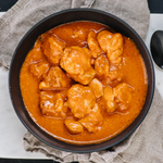 A traditional style, authentic Indian curry of succulent chicken, aromatic spices and a creamy tomato sauce.