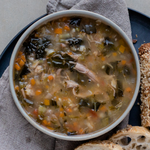 Slow cooked lamb in a farmhouse style soup. Hearty, delicious and nostalgic.