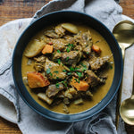 Slow cooked lamb with lemongrass, Vietnamese spices and a trio of potato.